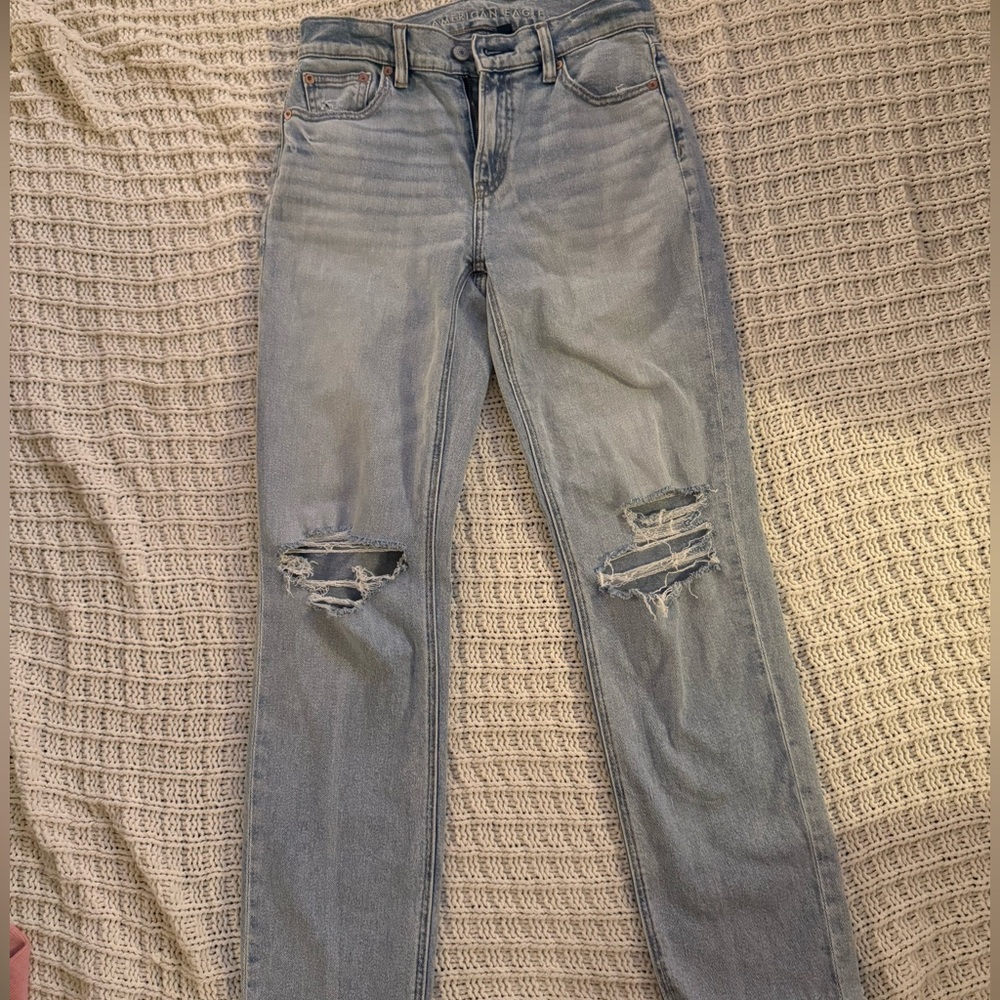 American Eagle super high-rise baggy straight jeans
